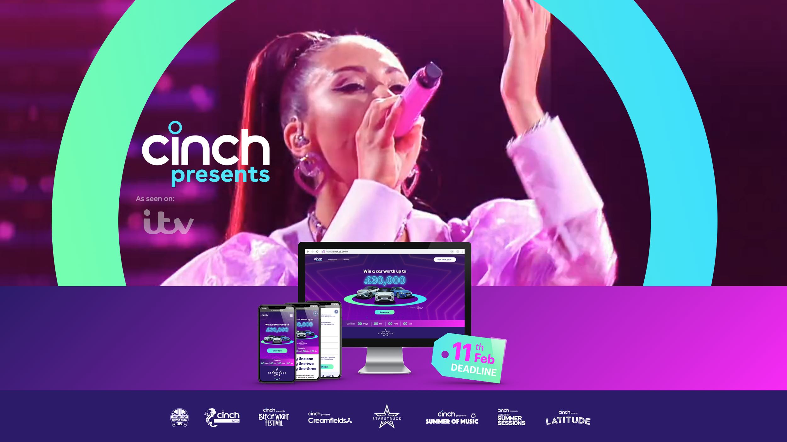 cinch presents Starstruck-branded competition site, as seen on ITV
