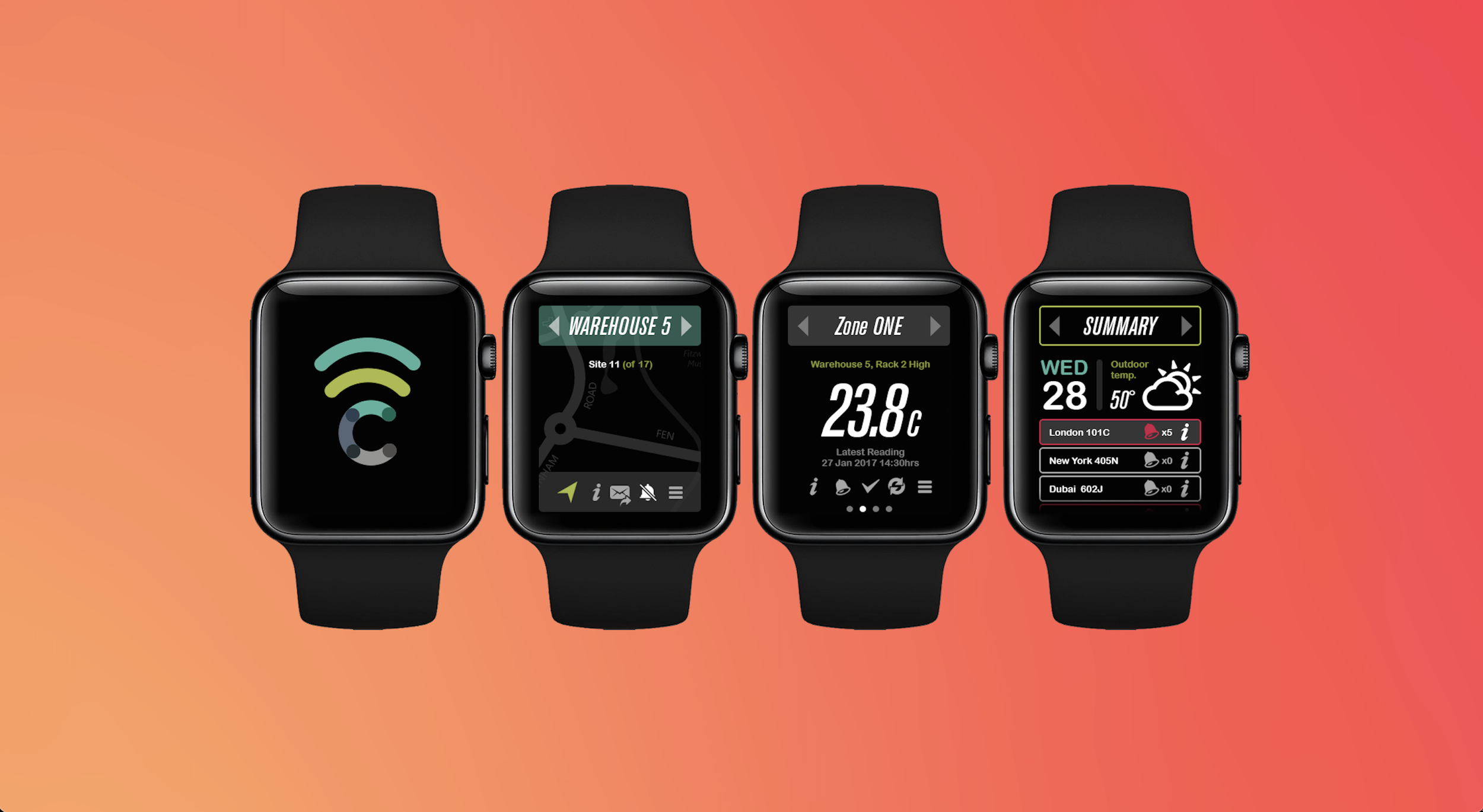commonSENSE Apple Watch companion app — site, zone and alert monitoring
