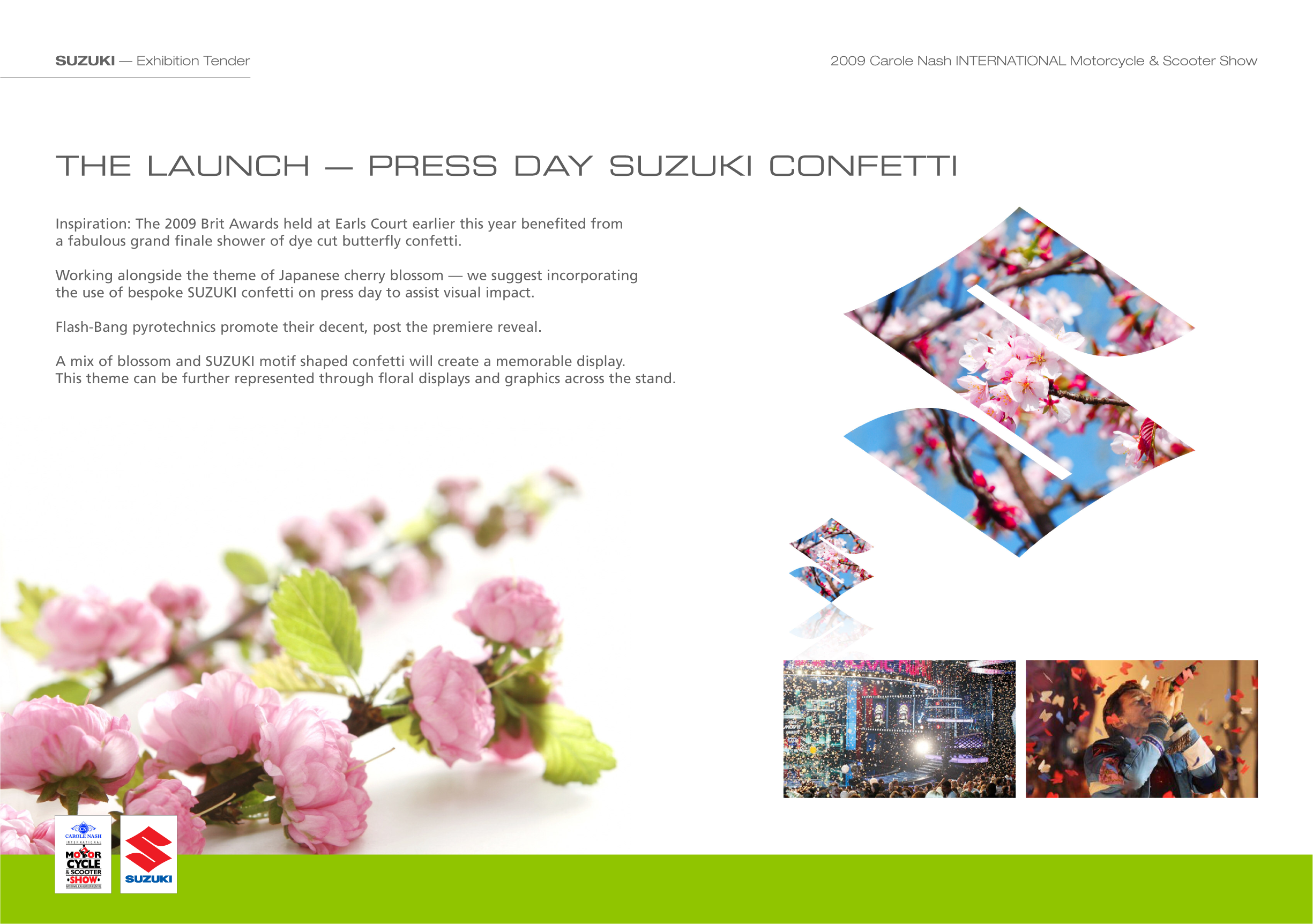 Press-day cherry blossom and SUZUKI motif confetti concept