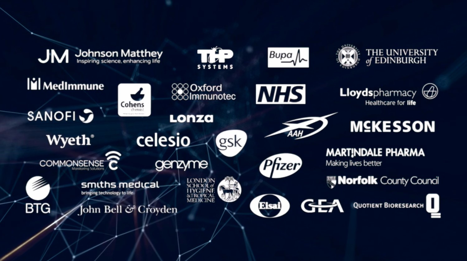 Valcomm (VQS) client roster — pharmaceutical, healthcare and life sciences brands